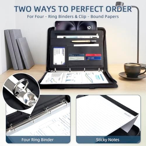 BRAVE ELK Zippered Padfolio Portfolio Binder, 40 Sleeves & Tablet Holder Case - Thumbnail 4
