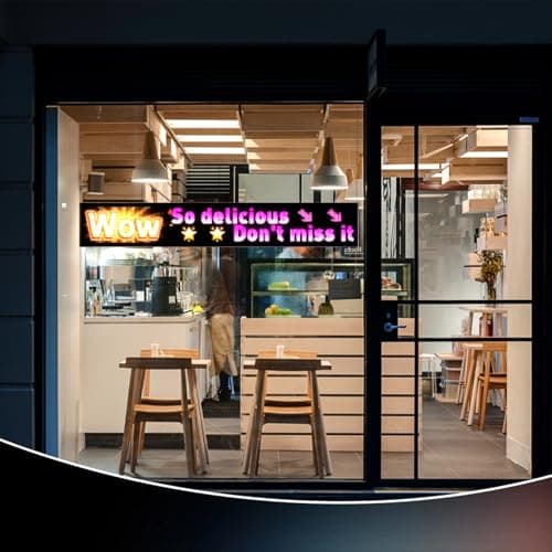 Large Programmable Indoor Window LED Sign, P5 Resolution LED Signs, Bluetooth App, for Business Bars Gaming Rooms Restaurants Festivals (49"x 8") - Thumbnail 6