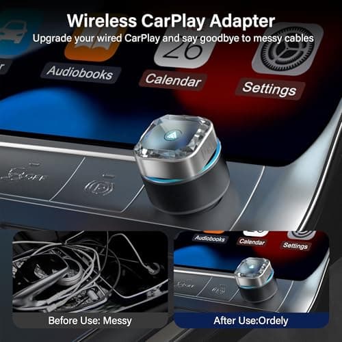 Wireless CarPlay Adapter for Apple iPhone & Android Auto Dongle Plug and Play 2-in-1 Wireless Dongle Bluetooth 5.4 Car Play Adapter Mini Sized & Fast Connection - Thumbnail 3