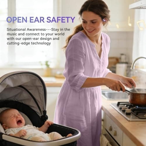 Xmenha Over Open Ear Earbuds Wireless Bluetooth Open Ear Headphones Air Conduction Earbuds that Don't go in Your Ear with Over-Ear Hooks Running Headphones - Thumbnail 6