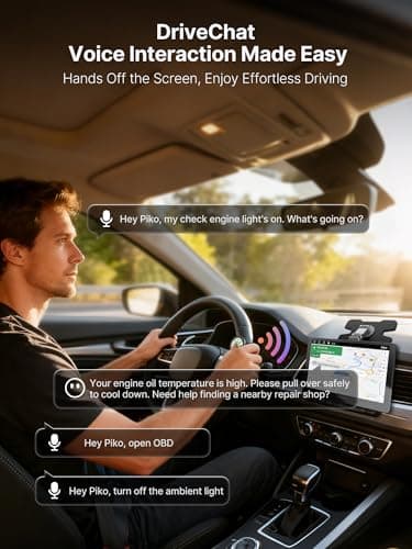 Portable Carplay Screen, Full Android System Car Tablet with Wireless CarPlay & Android Auto, 9.25” Smart Driving Display with BackupCam & DashCam, 4G LTE, Voice Control/GPS/Dual Bluetooth/Mirror Link - Thumbnail 6