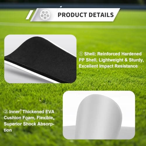 Motspo 2 Pairs Soccer Extra Mini Shin Guards for Toddler Kids Youth and Adults - Ultra Miniature Shin Guards Soccer - Extra Small Shin Pads So Light and Comfortable for Boys, Girls, Men, and Women - Thumbnail 4