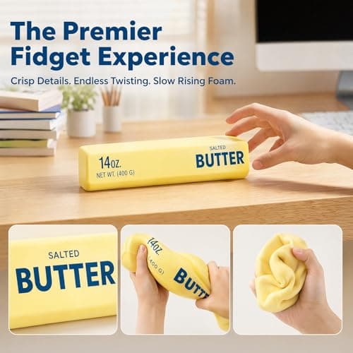 10 Inch Butter Squishy,Large Slow Rising Squishy，Sticky Butter Sticks Squeeze Toy,Slow Rising Squeeze Stress Relief Squishies for Office & Desk Use (Extra-Large Size) - Thumbnail 6