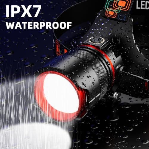 YUSEUB Rechargeable Headlamp 99000 High Lumens, Super Bright LED Head Lamp with Motion Sensor, 12 Modes, IPX7 Waterproof, 125° Adjustable, Zoomable Headlight for Adults, Camping, Cycling, Running - Thumbnail 6