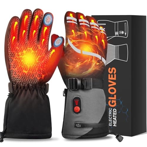 ChieAdt Heated Gloves for Men Women,7.4V 23.7Wh Rechargeable Battery Electric Heated Gloves,Touchscreen, Waterproof&Double Windproof Ski Winter Gloves for Outdoor Motorcycle Skiing Hunting Camping(L) - Image 1