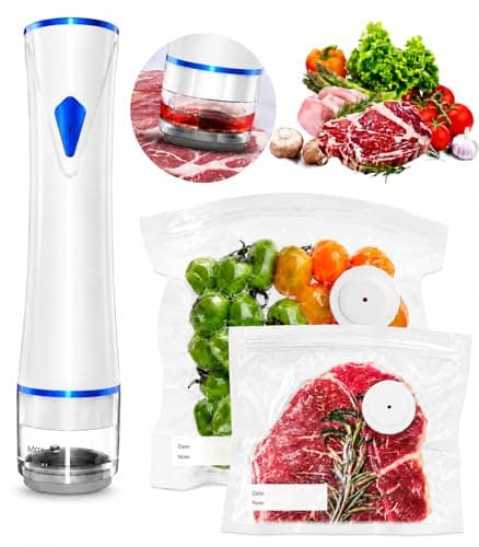 Compact Vacuum Sealer for Food (Vacuum Sealer Machine + Reusable Vacuum Bags) Powerful Handheld Food Vacuum Sealer Machine, Seal Meal Saver for Freshness, Portable Food Sealer with Visible Water Tank - Image 1