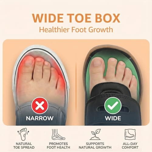 WIDE TOE BOX Wide Toddler Boys Girls Sneakers Zero Drop Barefoot Shoes Soft Classic Tennis Walking School Shoe for Outdoor Indoor Non Slip Comfort Graphite Black Little Kid Size 11 US - Thumbnail 4