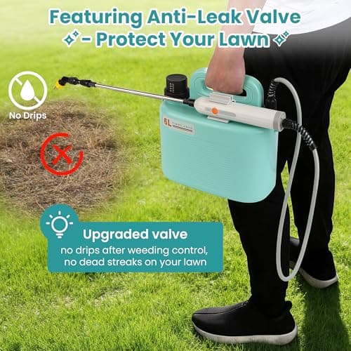 Electric Garden Sprayer 1.6 Gallon - Battery Powered Weed Sprayer Wtih 3 Nozzles, Backpack Sprayer in Lawn and Garden, Pump Sprayer for Gardening, Watering & Spring Planting - Thumbnail 5