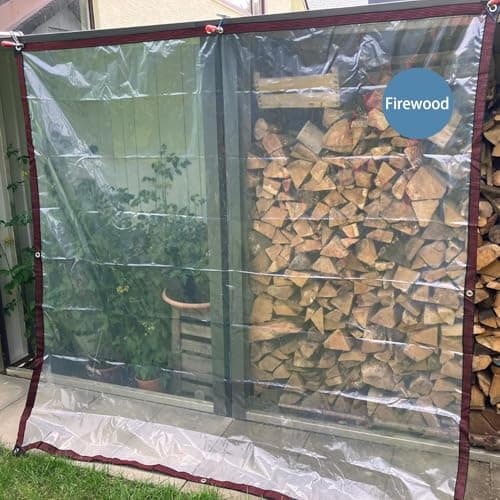 Clear Tarps with Grommets 7x12 FT Heavy Duty Waterproof Transparent Vinyl Cover for Patio Furniture Greenhouse Porch Chicken Coop & Winter Window Enclosure - Thumbnail 6