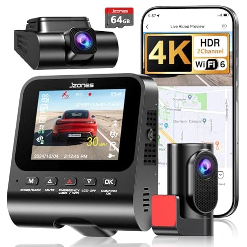 4K Dash Cam Front and Rear, Dash Camera for Cars 2 Channel 5.8GHz WiFi6 HDR Night Vision Dash Cam Built-in GPS, G-Sensor, Loop Recording, 170°Wide Angle, 24H Parking Mode - Image 1