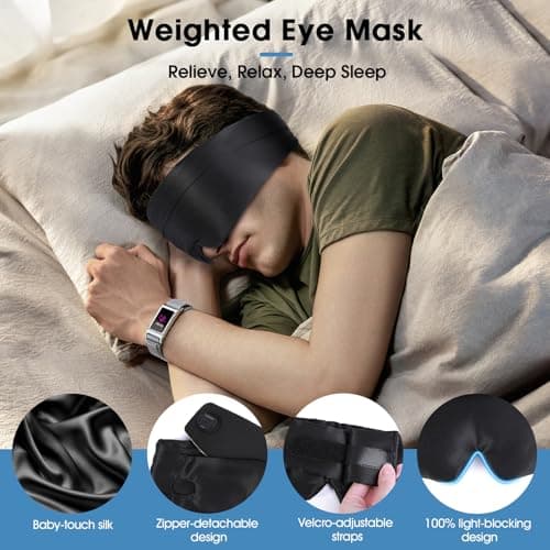 Heated Eye Masks for Dry Eyes, Cordless Silk Mask, 3 Heat Levels Electric Heating Pad for Eye Strain Relief & Fatigue,Ideal Eye Mask for Men Women,Sleep,Travel - Thumbnail 6