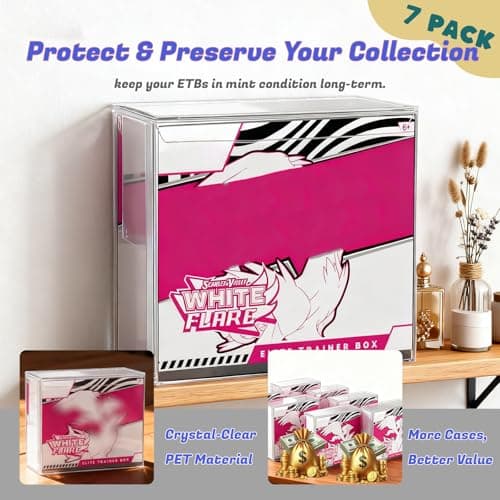 PKMN PET ETB Protector Case (7 Pack) – 0.5mm Thick Clear Elite Trainer Box Protector, Scratch-Resistant Plastic Display Case Compatible with Elite Trainer Boxes - Thumbnail 4