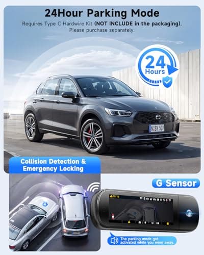SARMERT 4K 3 Channel Dash Cam, Dash Cam Front and Rear C3, Free 64GB Card, 4K+1080P+1080P Dashcam, G-Sensor, WDR, APP, 5G WiFi, Night Vision, 24H Parking Monitor - Thumbnail 5