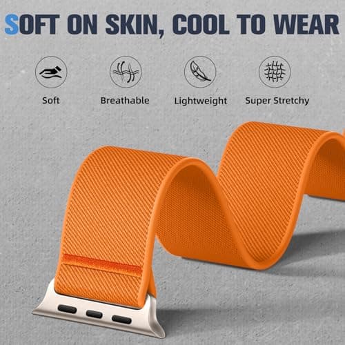 Dirrelo Band Compatible with Apple Watch Bands 44mm Men, Soft Wide 26mm Stretchy Nylon Sport Strap Wristband for iWatch 49mm(Ultra 3/2/1) 46mm(11/10) 45mm(9/8/7) 44mm(SE3/SE2/SE/6/5/4) 42mm(3/2/1) - Thumbnail 3