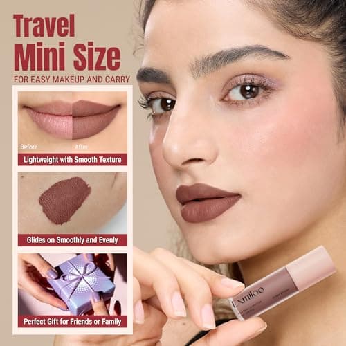 exmiloo Mini Lip Tint Stain Set - 4 Colors Liquid Lip Stain Kit for Matte & Glossy Finish, Multi-use Lip and Cheek Tint Set, Vegan & Cruelty-Free - Thumbnail 6