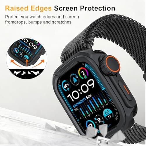 SDOCEBF Aluminum Alloy Case for Apple Watch SE 3/2/1, Series 6/5/4 44mm, Rugged Metal Bumper with Ceramic Back Cover, Shockproof Protective Case for iWatch 44mm, Titanium Gray - Thumbnail 4