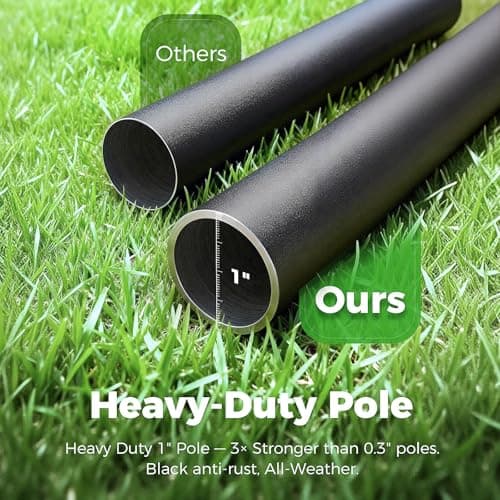 PerchMe Bird Feeder Pole with Squirrel Baffle, 92'' Inch 360° Rotating Heavy-Duty Bird House Pole for Outdoors,Adjustable Height,Universal Mount Kit for Bird Feeder Cameras&Houses (92'' Black) - Thumbnail 6