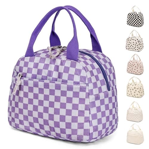 Lunch Bag for Women Grils Adult Cute Corduroy Lunch Tote Bags Reusable Insulated Lunch Box Large Capacity for Work Picnic or Travel - Image 1