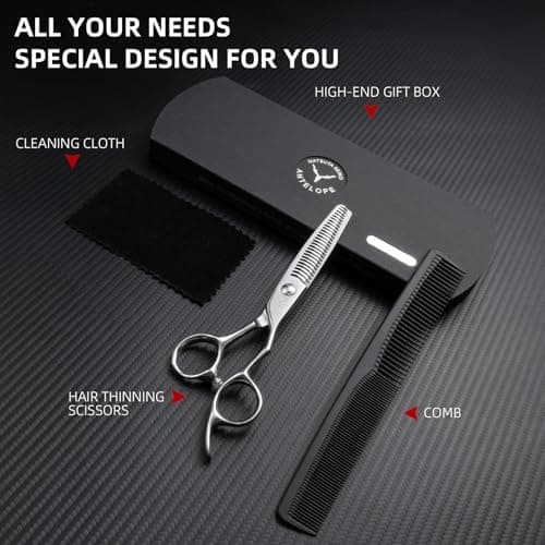 Professional 6.1 Inch Hair Thinning Shears VG10 Stainless Steel 27 Tooth 15% Low Thinning Rate for Seamless Blending and Controlled Texturizing - Thumbnail 6