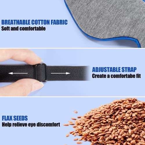 Heated Eye Mask, Dry Eye Mask Heat Eye Compress with Flaxseed, Warm Eye Compress Heating Pad with Temperature Timer Control for Sleep, Blepharitis, Dark Circles, MGD, Puffy Eyes - Thumbnail 5