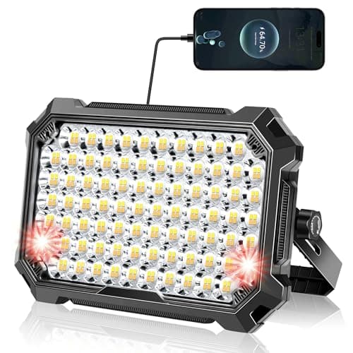 NICKLUC LED Work Light Rechargeable Outdoor, 13000mAh Work Flood Lights 10000LM with 4 Light Modes for Camp Essentials, IP65 Waterproof LED Lantern for Emergency, Power Outages, Car Repair, Tent