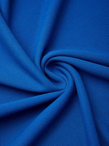 Promen polo Men's Classic Long Sleeve Polo Shirts Casual Lightweight Solid Golf Shirts with Pocket Royal Blue 3XL - Thumbnail 2