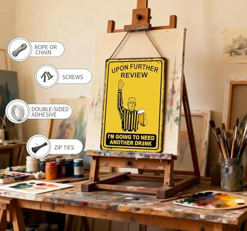 Funny Football Gifts for Men – Vintage Sports College Football Decor 8x12 Vintage Man CaveDecor Tin Sign Bar decor, Party Wall Decoration for Guys Home Bar, Signs, non-luminous and non-mechanical, of metal - Thumbnail 3