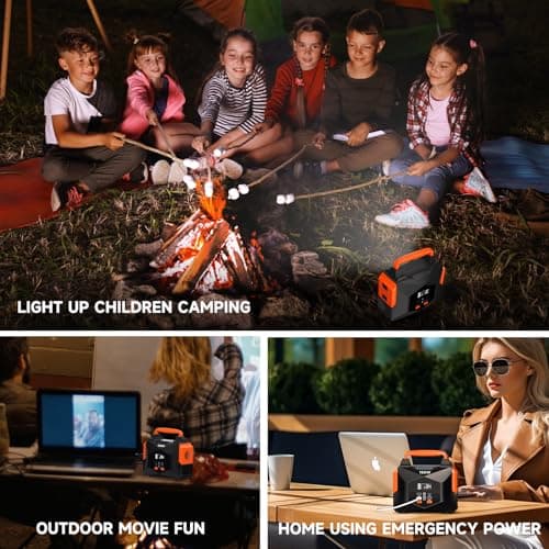 Portable Power Station for Camping, 150w 146wh Portable Generator for Home Use Indoor Outdoor Generator with AC Outlet Large Power Bank for Laptop Travel Emergency CPAP Survival Backup Apartment - Red - Thumbnail 5