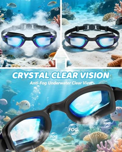 Aegend Swim Goggles for Kids 3-14 – Anti-Fog Comfort Fit for Swim Lessons, Pool, Beach – Includes Case, Ear Plugs & Nose Clip - Thumbnail 3