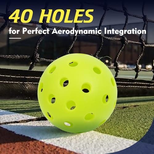 AILANFEI ALANFEI 12-Pack Premium Pickleball Balls -Compliant USAP Approved, 40 Holes Outdoor/Indoor Pickle Balls， Perfectly Balanced, High Bounce True Flight, Pickle Ball for Tournament Play - Thumbnail 5