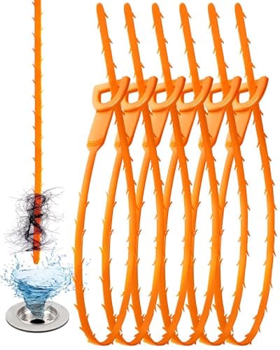 6 Pack Drain Clog Remover - Flexible Drain Snake for Effective Cleaning Hair and Debris in Sink or Bathtub, 20 Inch - Image 1