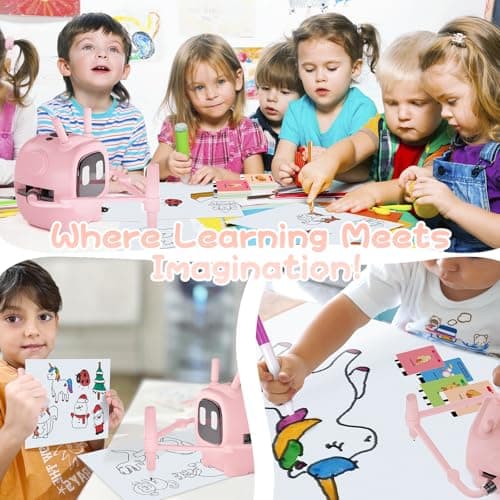 Drawing Robot for Kids with 192 Cards, Smart Robot Drawing Machine Toys for 3+ Year Old Boys and Girls, Interactive Painting Learning and Educational Toy Perfect for Birthday Chirstmas Party, Pink - Thumbnail 6
