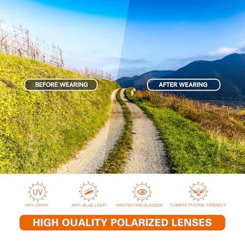 suoso Polarized Sports Sunglasses for Men: Women UV400 Protection Wrap Around Sun Glasses for Fishing Cycling Running TR90 - Thumbnail 5