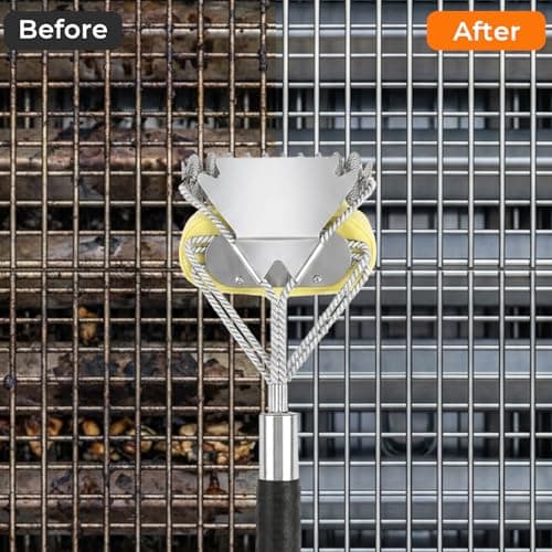 Bristle Free Grill Brush, 3 in 1 Steam Cleaner Brush with Extra Replacement Head, Heavy Duty BBQ Grill Brush for Outdoor Grill - Thumbnail 5