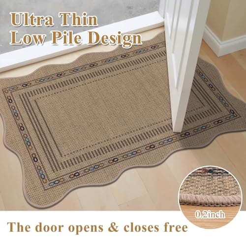 U'Artlines 2'x3' Indoor Door Mat, Entryway Rug, Non Slip Woven Washable Area Rugs, Kitchen Mats for Floor, Front Entrance Doormat for Kitchen Hall Porch Bathroom Bedroom Patio Decor (Colorful) - Thumbnail 4