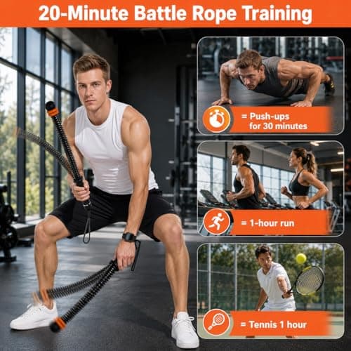 Ropeless Battle Ropes - Load-Adjustable, Slip-Resistant Design, Portable & Easy to Store | Battle Ropes for Home Gym,| Ideal for Fitness Enthusiasts, Beginners & Busy Professionals (Black) - Thumbnail 3
