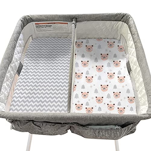 Gllquen Baby Bassinet Sheets 4 Pack, Breathable Cozy Fitted Mattress Sheet, Elastic Travel Crib Fashionable Pattern, Standard Cradle Safe Sheets for Baby Boys Girls 32"x16"(Rainbow) - Thumbnail 3