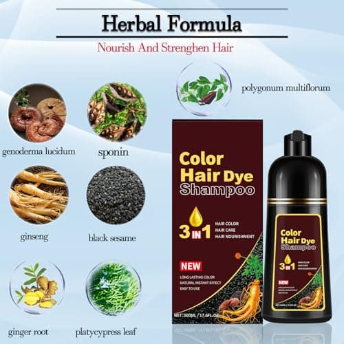 Instant Coffee Hair Dye Shampoo 3 in 1, Light Brown - Thumbnail 3