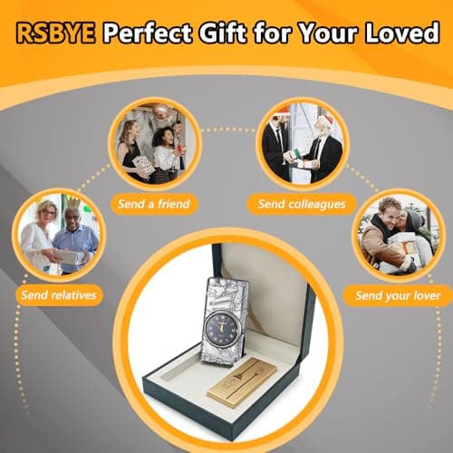 RSBYE Watch Lighter Dual Arc Plasma Electric Lighters USB Rechargeable Lighters with LED Battery Display Cool Lighter with Clock & Flashlight,Unique Gift for Men and Women (Boat Silver) - Thumbnail 6
