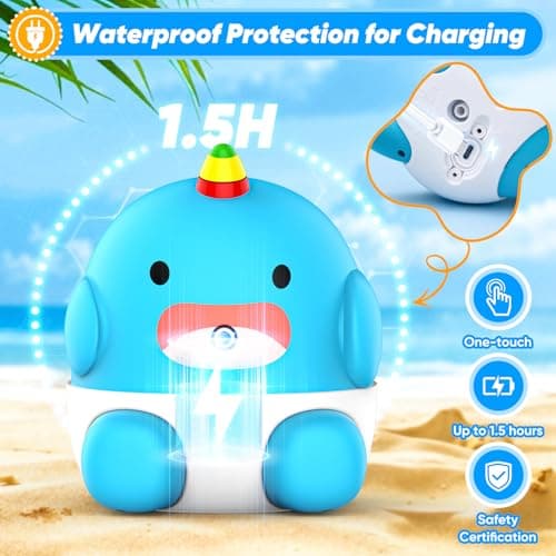 Water Table Pump Continuous Flow,Rechargeable Unicorn Toys Whale Pump,Battery Powered Water Pump Toy,Outdoor Water Play Table Accessories for Kids & Toddlers,Compatible with Step 2 - Thumbnail 3