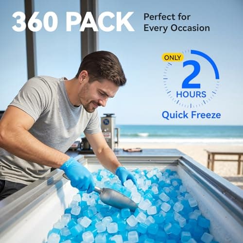 Nilpferd 360 Pack Reusable Ice Cubes for Drinks, BPA-Free Ice Packs for Lunch Boxes, Coolers, Refreezable Plastic Ice Cubes Without Diluting Drinks for Party Hosts & Outdoor Ice Baths Enthusiasts - Thumbnail 4