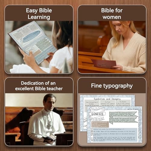 66 Page Bible Study Guide, Christian Notebook for Scripture Study with Guided Prompts, Bible Study Supplies & Bible Study Journal, Daily Devotionals, Enhanced Large Print(Supporting Elderly Readers) (Brown) - Thumbnail 3