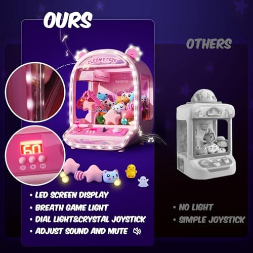 Skirfy Large Claws Machine Toy with LED Light & Adjustable Sound,16" Candy Dispenser Toys Mini Vending Machine for Kids Christmas Birthday Big Gifts for Girls Boys Ages 6+ - Thumbnail 2