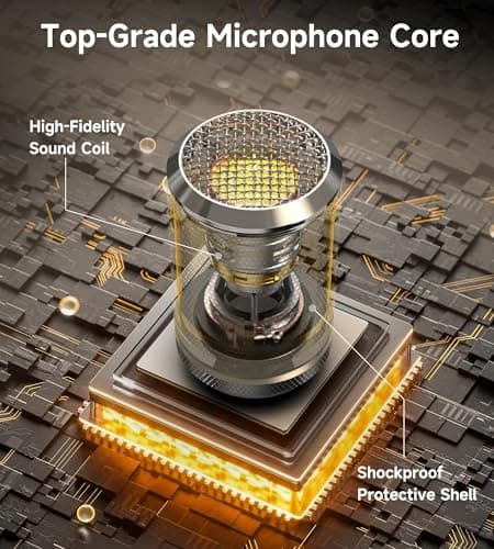 Wireless Microphones, Wireless Microphone with One-to-One Chip Connection, 40H Rechargeable Battery, 200FT Range, Plug and Play, Ergonomic Design,Less Latency Microphone for Singing Video Recording - Thumbnail 2