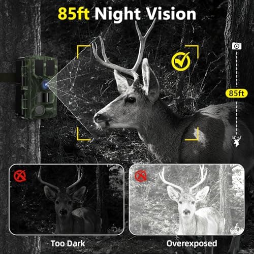 BoxLegend Trail Camera WiFi 4K 48MP with 64GB Memory Card Game Cameras with Night Vision Motion Activated Waterproof Trigger Speed Wide Angle for Outdoor and Backyard - Thumbnail 5