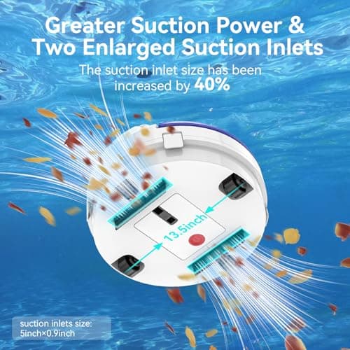 Cordless Robotic Pool Vacuum, 45W Dual‑Motor Automatic Pool Cleaner, 2L Large Debris Capacity, Auto Self‑Parking, 9‑Safety Protection, Ideal for Flat Bottom Inground & Above‑Ground Pools - Thumbnail 5