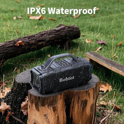 Bobtot Portable Bluetooth Speaker, 60W Peak IPX6 Waterproof, Outdoor Speaker with Handle Stereo Loud Sound, Deep Bass, 8800mAh Battery, TWS/TF/AUX/EQ Outdoor for Party Beach Camping - Thumbnail 6