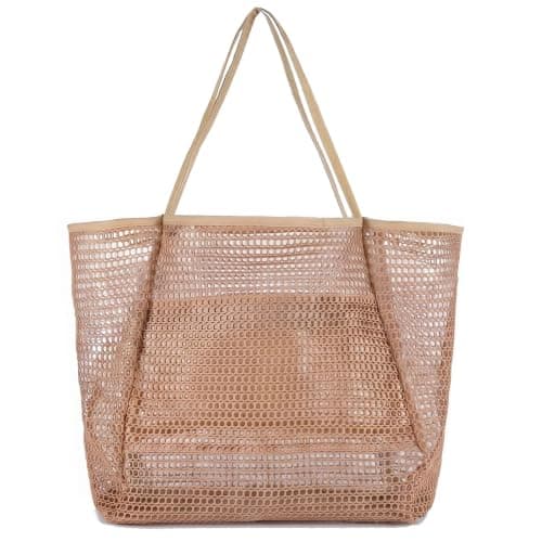 MEALNET Beach Bag with Mini Pocket, Large Foldable Mesh Tote for Women, Lightweight & Travel Bag for Vacation & Outdoor - Image 1