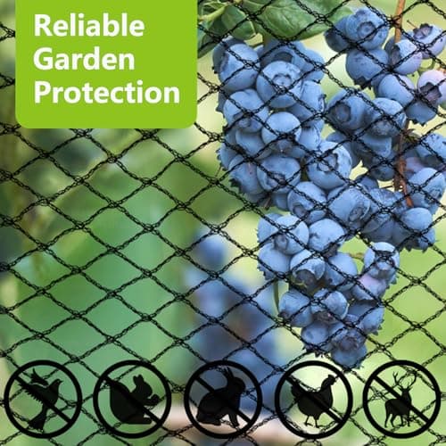 10x10ft Bird Netting, 1/2 inch Mesh, Heavy Duty Garden Netting for Fruit Trees, Blueberry Bushes, Vegetables, Extra Strong Woven Mesh Against Birds, Deer, Squirrels, Poultry and Other Animals - Thumbnail 2