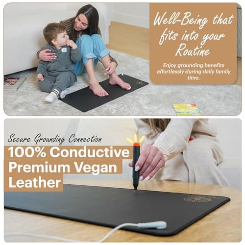 Terra Sol Grounding Mat for Feet - Premium 29x12.5in Earthing Mat for Pain Relief, Better Sleep & Inflammation Reduction - Yoga Grounding Pad with 15ft Cord & Safety Testers - Thumbnail 5